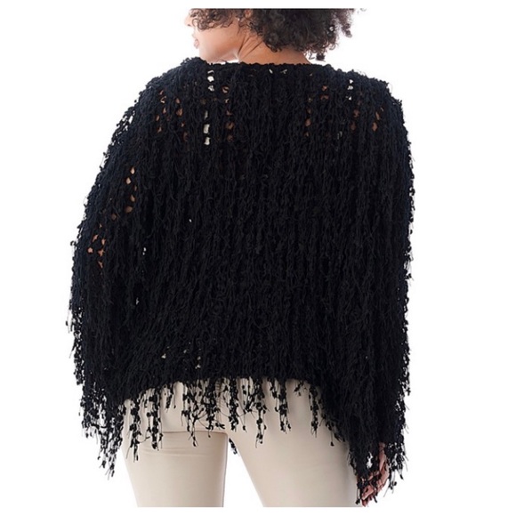 21 Boho Shaggy Black Jacket - Picture 8 of 8